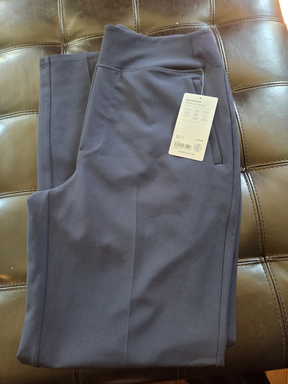 Athleta Women's Straight-Leg Pants in Navy Size 12T